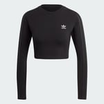 adidas Womens LOUNGEWEAR Cropped Long Sleeve T-Shirt - Black / 12