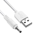 USB till DC 3.5V laddningskabel Ersättning för Foreo Luna/luna 2/mini/mini 2/go/luxe Ansiktsrengöring USB-laddningssladd 100cm Ivory