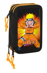 Pochette à crayons triple Naruto 12.5 x 19.5 x 5.5 cm Noir Orange (36 Pièces)