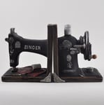 Vintage Singer Sewing Machine Shelf Tidy Book Ends - Heavy Storage Retro Hipster