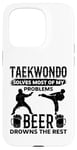 Coque pour iPhone 15 Pro Le taekwondo résout la plupart de mes problèmes, la bière se noie le reste