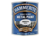 Hammerite Direct To Rust Smooth Finish Metal Paint White 750Ml HMMSFW750