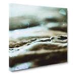 Magic of the Water in Abstract Modern Canvas Wall Art Print Ready to Hang, Framed Picture for Living Room Bedroom Home Office Décor, 14x14 Inch (35x35 cm)