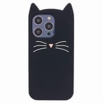 iPhone 16 Pro silikonikotelolle 3D viikset Cat suojaava puhelimen suojus -