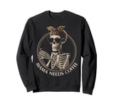 Coffee Skeleton Mom Funny Skull Bones Coffee Lover Design Sweatshirt