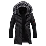 Doudoune Homme De Marque Col En Fausse Fourrure Amovible Plus De Velours Blouson Hommes Mi-Longue Modèle Coupe Longue Épaississant Parka Homme-Zs306775