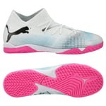 PUMA Future 7 Match + Mid IT Phenomenal - Hvit/Sort/Poison Pink Barn - Innendørs (IC), størrelse 37½