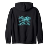 Vintage Mythical Sea Monsters Fantasy Design Zip Hoodie