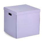 Zeller 14463 Boîte de rangement en carton recyclé (env. 33,5 x 33 x 32 cm, lilas)