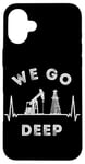 Coque pour iPhone 16 Plus We Go Deep Oil Rig Heartbeat EKG Pulse Oilfield Man