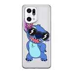 ERT GROUP Coque de téléphone Portable pour Oppo Find X5 Pro Original et sous Licence Officielle Disney Motif Stitch 007 Parfaitement adapté à la Forme du téléphone Portable, partiel imprimé