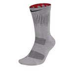 NIKE Men U Nk Elite Crew - GFX 1 Socks - Atmosphere Grey/Habanero Red/B, Large