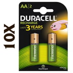 10X 2 Duracell AA 1300mAh PRE STAY CHARGE Rechargeable Batteries NiMH HR6 DC1500