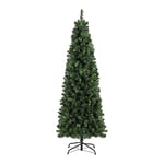 SALCAR Sapin de Noël Artificiel Slim 180cm, Arbre de Noel avec 618 Pointes de Branche, Gants et Pieds de Sapin de Noël en Métal, Lgnifuge, Assemblage Rapide