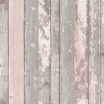 Rustic Distressed Elm Wood Plank Effect Light Pink Grey Realistic Wallpaper