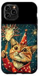 iPhone 11 Pro New Year Cheer with this Happy and Funny looking Cat Design Case