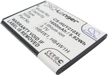 Kompatibelt med Huawei Ascend W2-101, 3.7V, 1600 mAh