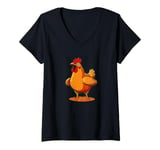 Womens Chicken and Rooster Breast Costume V-Neck T-Shirt