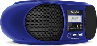 Digitradio 1990 - St?r?o Boombox Avec Radio Dab + / Fm Et Lecteur Cd (Streaming Audio Bluetooth, Connexion Casque, Usb, Entr?e Aux, Fonction De Charge, Horloge, 2 X 1,5 W) Bleu