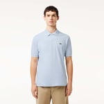 Lacoste Mens Heathered Petit Piqué Cotton Polo Shirt in Light Blue - Size 2XL