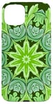 iPhone 15 Plus Ailanthus Leaves Pattern Design Cut Out Lime And Tea Case