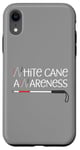 Coque pour iPhone XR White Cane Awareness TVI O and M Mobility Month Homme Femme