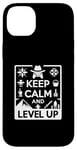 Coque pour iPhone 14 Plus Keep Calm and Level Up Gamer pour les joueurs amusants