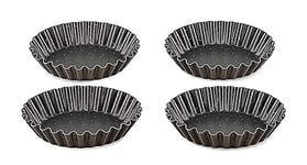 Tefal Perfectbake Lot de 4 Moules A Tartelettes 11cm Aluminium 100% Recyclé J5548102, fabriqué en France, Chocolat