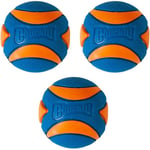 ChuckIt! Ultra Squeaker Ball Hundeleksak Boll Hållbar Gummi Pipboll Chuck It Launcher Kompatibel Leksak För Hundar, 3-pack, Medium