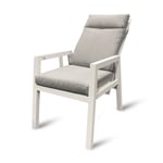 Jamaica kaffesett med 2 recliner stoler og bord 55 cm i hvit aluminium