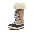 Sorel KIDS JOAN OF ARCTIC WATERPROOF Unisex Kids Snow Boots, Brown (Omega Taupe x Gum 2) - Youth, 1 UK