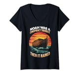 Womens Conspiracy Theorist Noah Was A Conspiracy Theorist Ark V-Neck T-Shirt