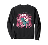 Funny Cats and Dino Valentine’s T-Rex Hearts Sweatshirt