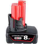 Pdstation - 12V 8.0Ah 48-11-2460 Remplacement pour Milwaukee M12 Batterie M12B6 xc 6.0 48-11-2430 48-11-2410 48-11-2420 48-11-2411 48-11-2401