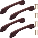 Paryou - 4Pcs Poignée de Meuble en Bois de Noyer Noir Bouton de Tiroir de Porte Poignées de Placard pour Cuisine Armoire Commode (Distance Entre les