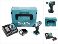 Makita DTD 155 RF1J akkukäyttöinen iskuruuvinväännin 18 V Li-Ion Makpac + 1 x BL1830 3.0 Ah akku + 1 x DC 18 RC laturi