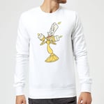 Disney Beauty And The Beast Lumiere Distressed Sweatshirt - White - M - Blanc