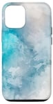 Coque pour iPhone 12/12 Pro Turquoise, gris, blanc, nuages dégradés