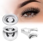 QUEWEL Magnetic-Eyelashes Natural Look, 2 Pairs Reusable Magnetic Lashes Kit with Applicator, No Glue Needed Eyelashes Magnetic, Easy to Wear and Remove with Instructions(Magnetic Eyelash Kit D+E)