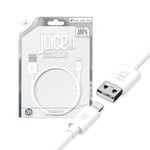 Juice Apple iPhone Lightning 2 m Charger and Sync Cable for Apple iPhone 13, 13 Pro, 12, 12 Mini, SE, 11, XS, XR, X, 8, 7, 6, 5, iPad, Pro, Air, Mini, Airpods Pro - White