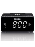 Lenco CR-550BK - Stereo FM Clock Radio with USB and Qi Wireless Smartphone charging - Black - FM - Stereo - Musta