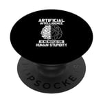 Artificial Intelligence Match Human Stupidity AI Tech Joke PopSockets Swappable PopGrip