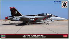 Fa-18f Super Hornet, Vfa 41 Black Aces Cag 1:72 Plastique Model Kit Hasegawa