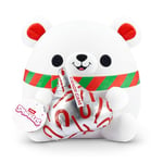 Snackles Christmas 35 cm, Polar Bear and Hershey's Kisses Candy Cane by ZURU Cuddly Squishy Comfort Plush with License Snack Brand Accessory (Polar Bear, Hershey's Kisses Candy Cane)