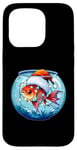 Coque pour iPhone 15 Pro Chapeau de Noël pour aquarium Poisson rouge