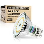 Allesgute 20x 5W GU10 LED Bulbs Warm White 3000K Spotlight Bulbs, 45W Halogen Equivalent, 80RA No Flickering, 220-240V Non Dimmable