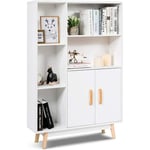 Bibliothèque Armoire de Rangement au Sol avec Cube de Rangement, Inclus Endroit de Rangement Caché avec 2 Portes, Idéal pour Salon, Chambre, Entrée