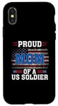 Coque pour iPhone X/XS Veteran American USA Flag Patriot Proud Mom Of A US Soldier