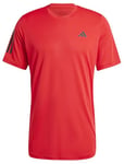 adidas Men's Club 3-Stripes Tennis Tee, Better Scarlet, S