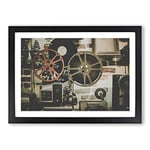 Big Box Art Vintage Movie Film Reel (1) Framed Wall Art Picture Print Ready to Hang, Black A2 (62 x 45 cm)